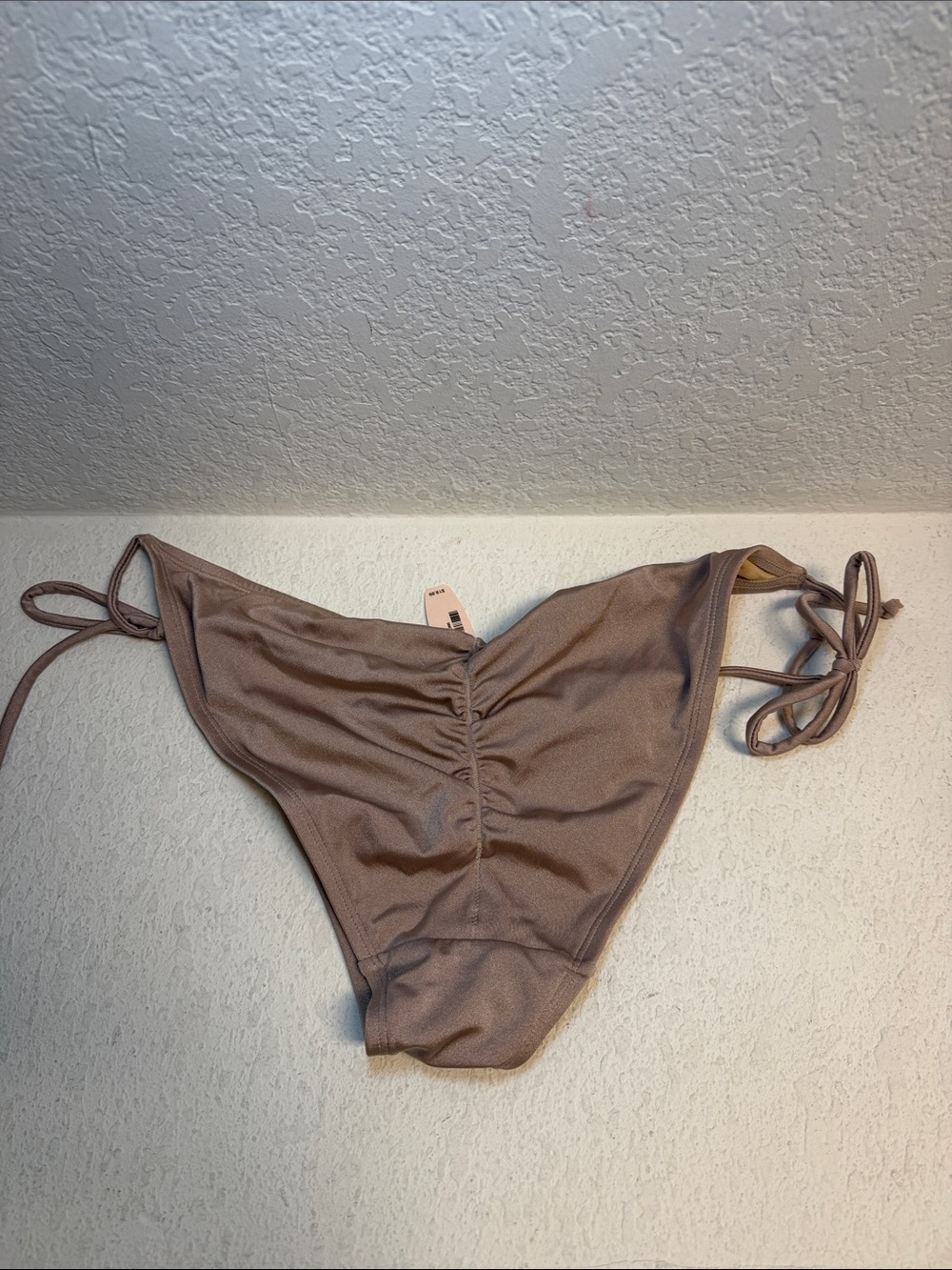 NWT Victoria's Secret Taupe Scrunch bottom Tie-Side Bikini Bottom LG